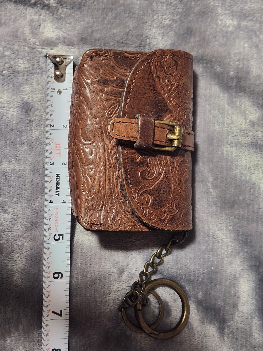 Patricia Nash Brown Tooled Leather Key Wallet
